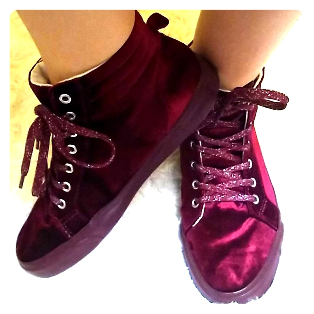 red velvet sneakers